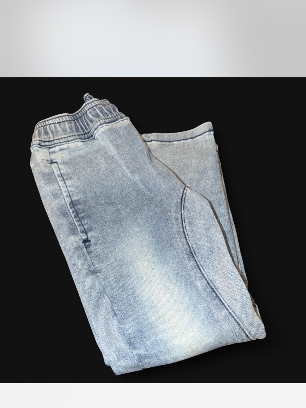 Light Blue Kids Denim Jogger Jeans with Elastic Waist